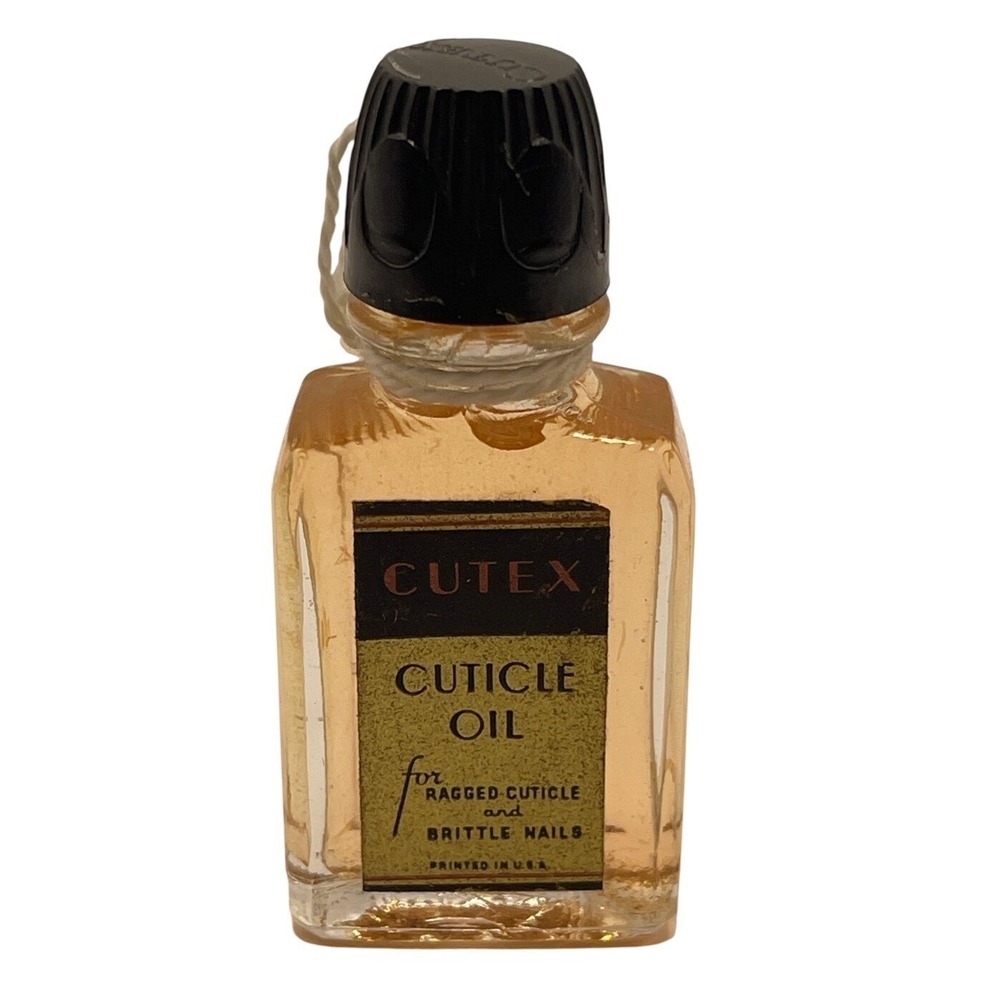 1930s CUTEX CUTICLE OIL Signed Bakelite Top PERSONAL SIZE‎ Vintage 1934 FULL NOS